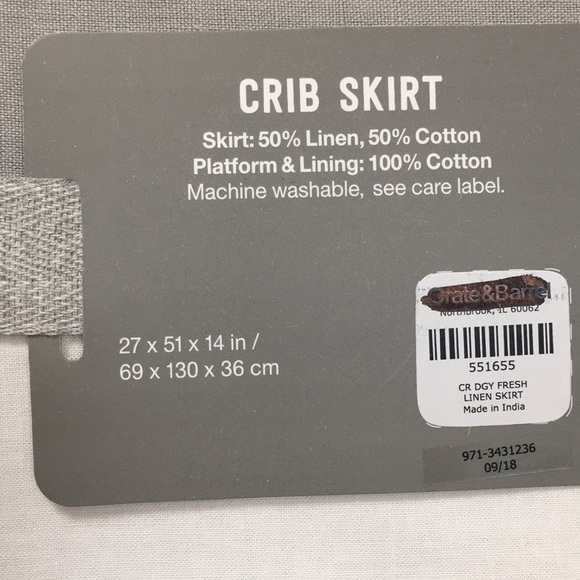 Crate & Barrel Linen Crib skirt crate & Kids - Picture 6 of 6